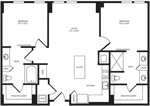 B1(3) floor plan at Windsor Turtle Creek, Dallas, TX